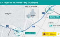 16,1 millones para mejorar los enlaces 409 y 411 de la A7 a su paso por El Ejido