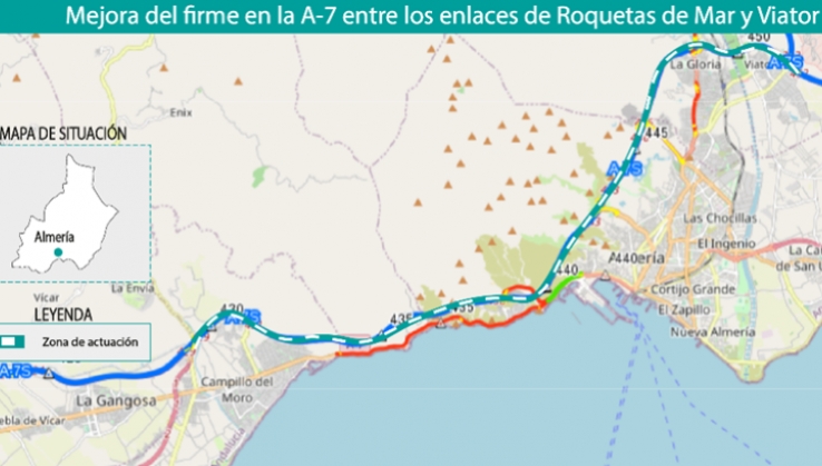 Transportes adjudica un contrato para la mejora del firme de la autov&iacute;a A-7
